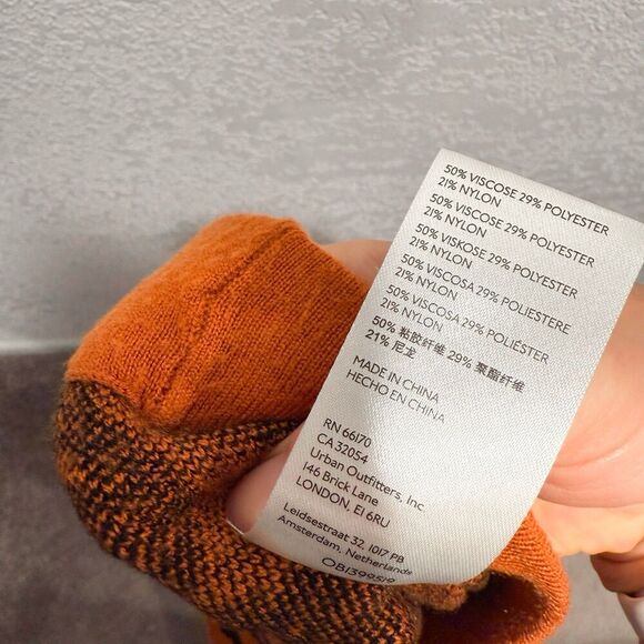 Anthropologie Contrast Knit Sweater Pants Women’s Large Brown Black High Rise - Picture 9 of 10